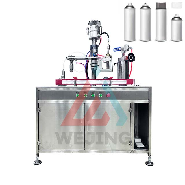 Three in One Semi Automatic Aerosol Filling Machine for Gas Spray Aerosols 