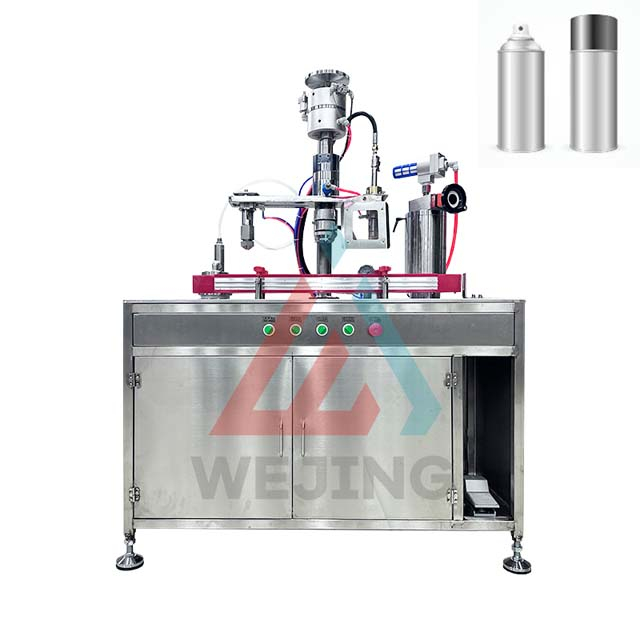 Factory Customization Semi Automatic 3 in 1 Aerosol Can Filling Machine Spray Paint Sealing Machine