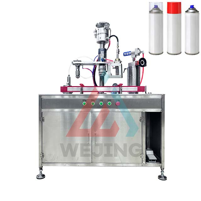 Mașină automată de umplutură a aerului de etanșare a aerului de umplutură de aer Aerosol Can Umpleling Aerosol Machine de umplere a aerosolului