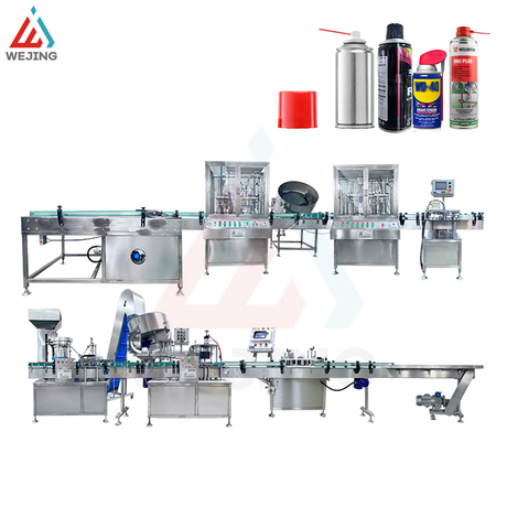 QGJ70 Automatic Lubricating Aerosol Filling Line - High precision &plusmn;1% 60-70 cans per minute