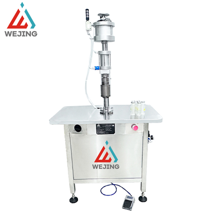 Semi Automatic Aerosol Spray Cans Sealing Machine for Aerosol Products External Sealing