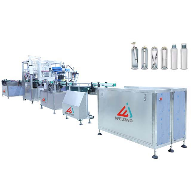Automatic Bag On Valve Aerosol Filling Machine For Water Based Fire Extinguisher Nasal Spray Filling Sealing Machine