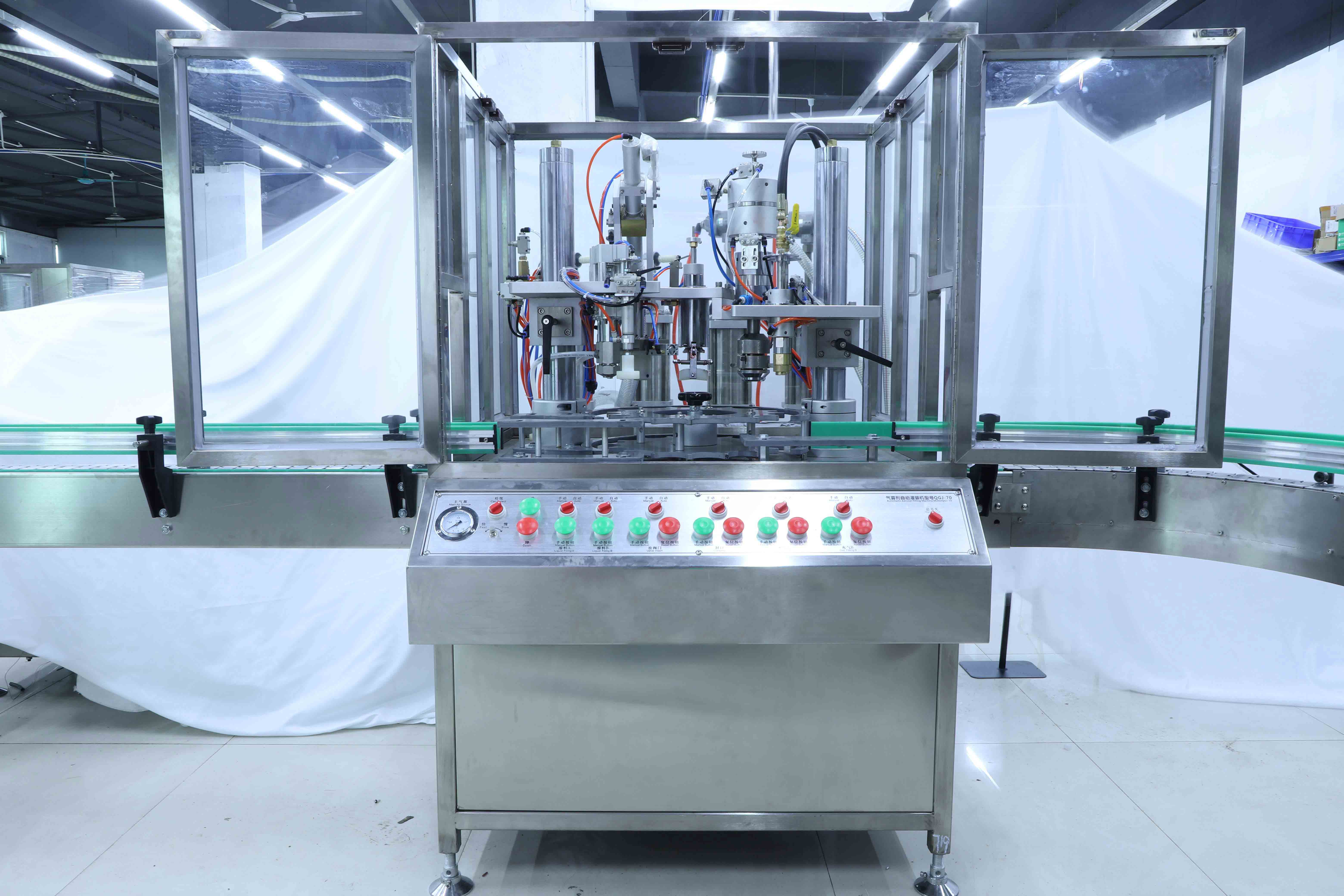 Aerosol filling sealing machine