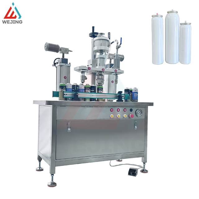 Factory Customization Semi Automatic 3 in 1 Aerosol Can Filling Machine Spray Paint Sealing Machine