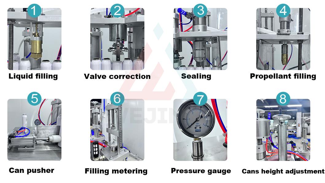 Semi automatic aerosol filling machine details