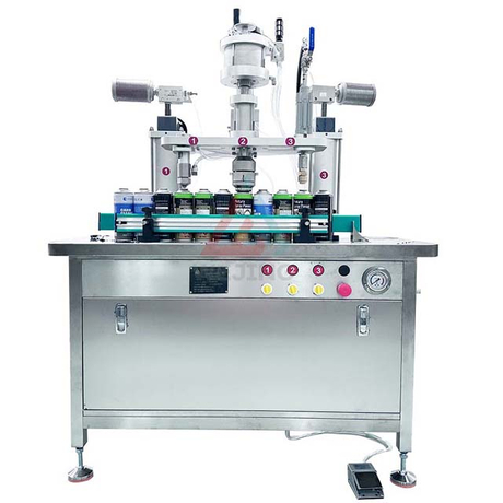 Semi-Automatic 3 in 1 Pneumatic Air Fresher Aerosol Filler Gas Aerosol Can Filling Crimping Machine