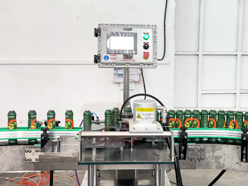 Aerosol product weight checking machine