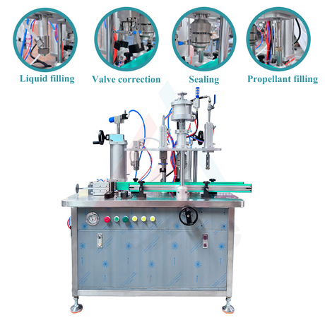 4 in 1 Semi Automatic Aerosol Filling Machine Aerosol Spray Can Filling Machine