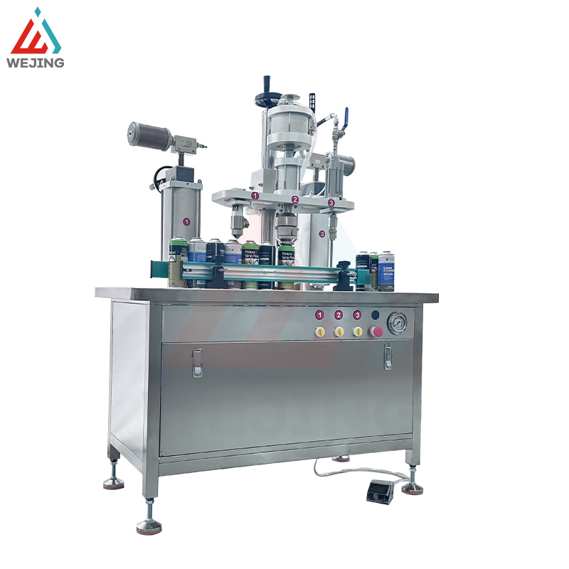 Semi Automatic Aerosol Can Gas Filling Machine for Chemical Industries