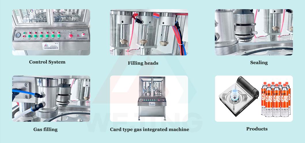 Cartridge gas aerosol filling machine detailed