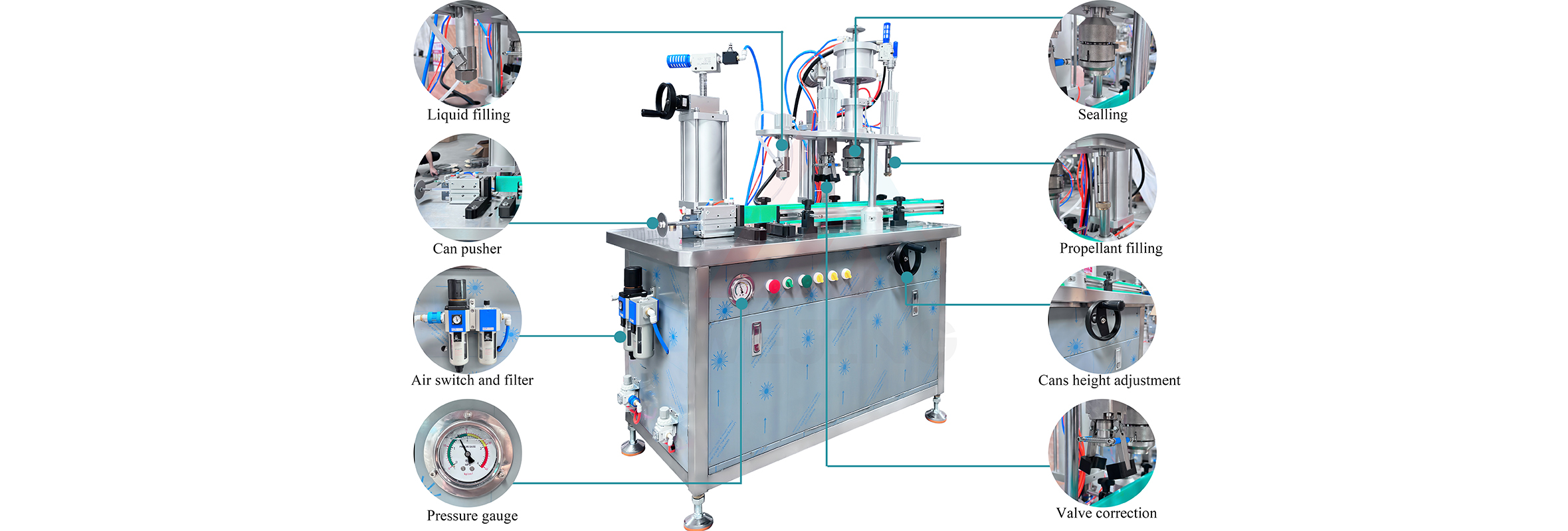 Semi-Automatic-4in1-Aerosol-Filling-Machine