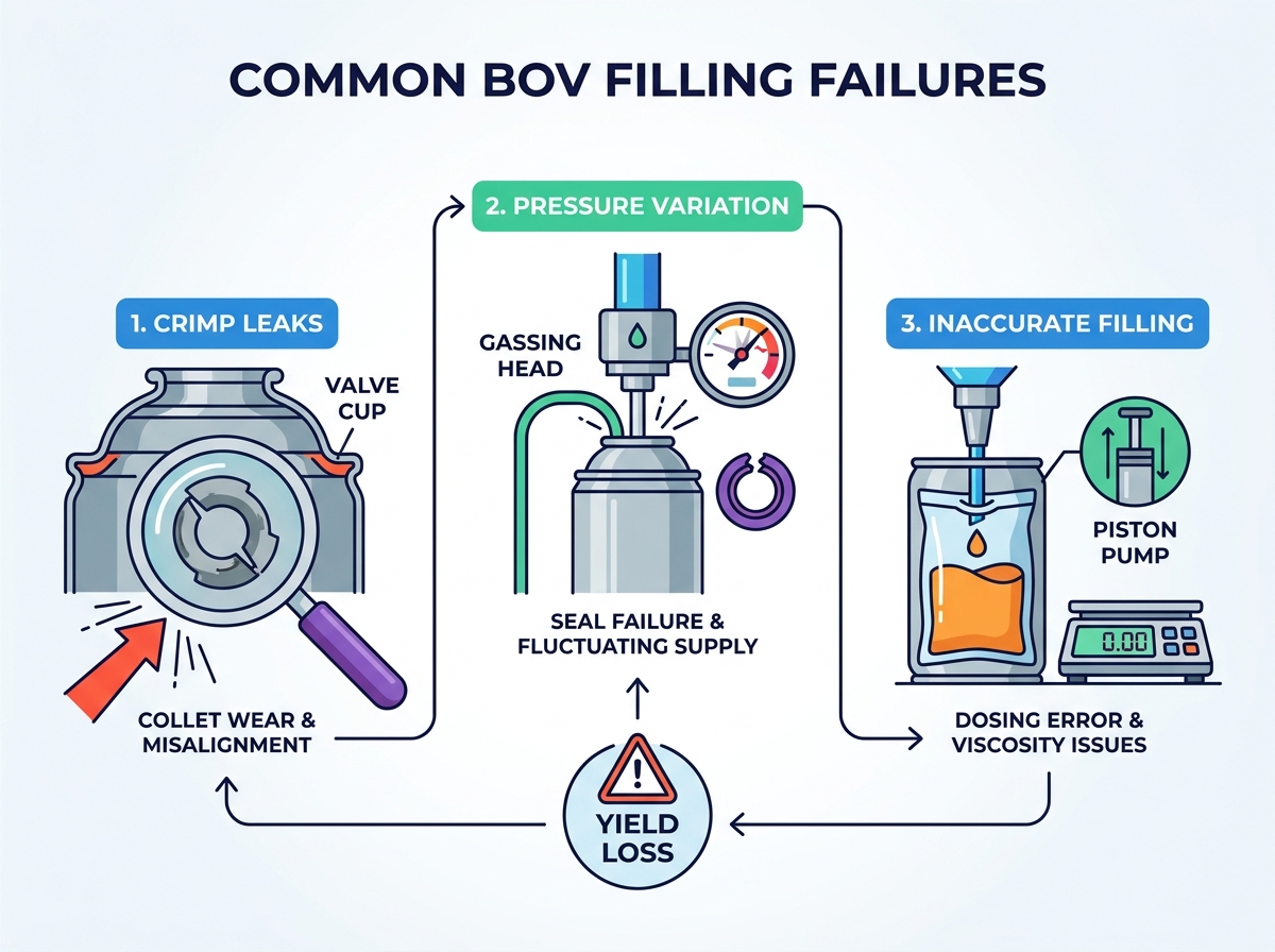 bag on valve production line diagnostics