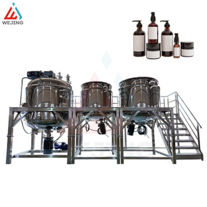 2000L Vacuum Emulsifying Mixing Kettle with Water & Oil Phase Tanks for Cream Lotion Cosmetic Production